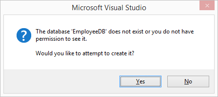 ASP .NET MVC5 - Create SQL Server Database